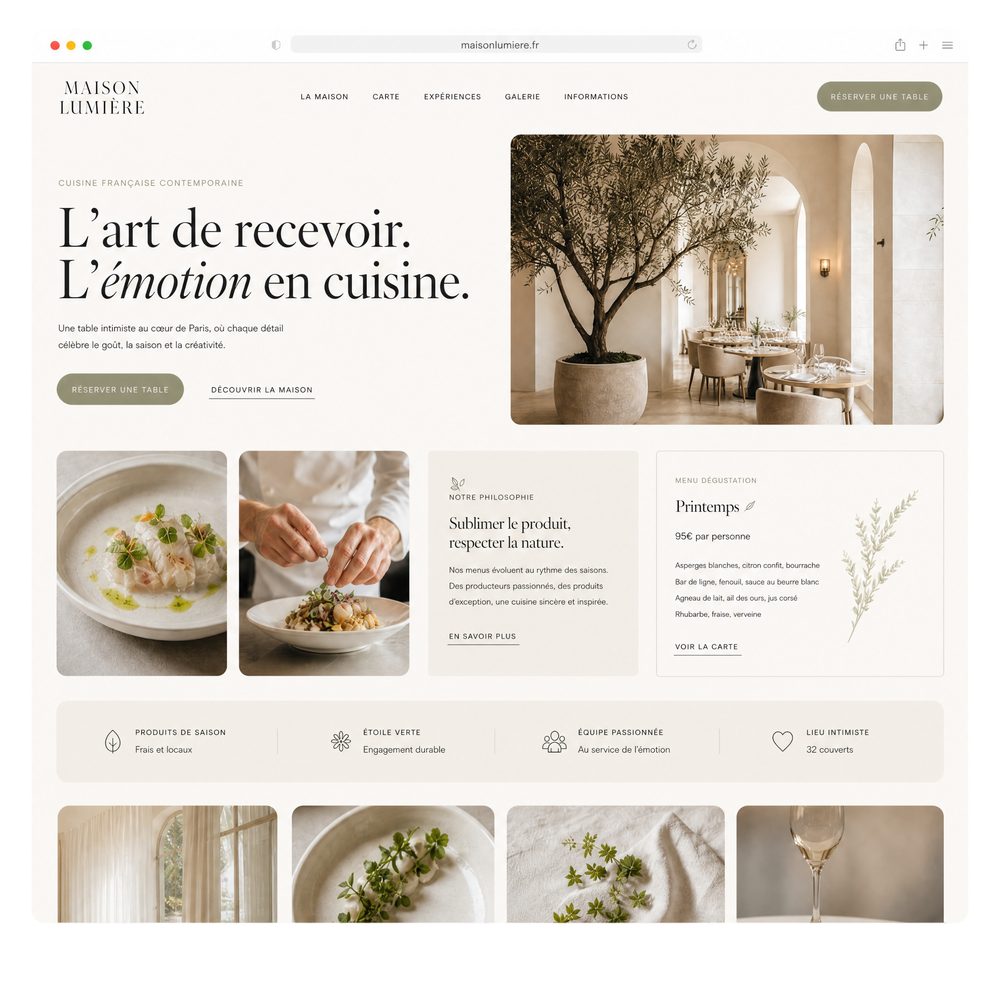 Carte de restaurant en ligne par Arial Studio